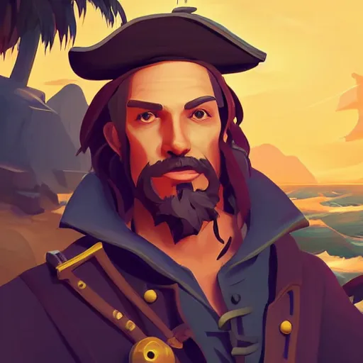 Image similar to painting jack the pirate on sea of thieves game avatar hero smooth face median photoshop filter cutout vector behance hd by jesper ejsing, by rhads, makoto shinkai and lois van baarle, ilya kuvshinov, rossdraws, illustration, art by ilya kuvshinov and gustav klimt