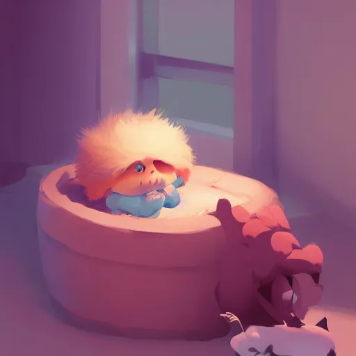 Prompt: very cute baby monster fluffy, minimalist, behance hd by jesper ejsing, by rhads, makoto shinkai and lois van baarle, ilya kuvshinov, rossdraws global illumination