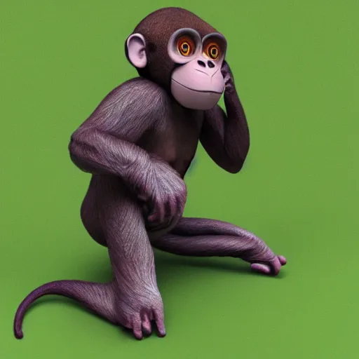 Image similar to fruit that look like a monkey, 3d render, highly detailed, hyper realistic