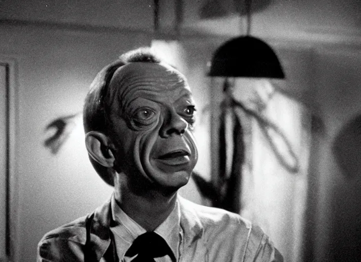 Image similar to film still of Don Knotts at night new Friday the 13th movie, 8k