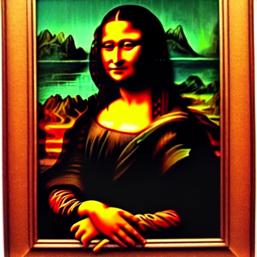 Image similar to beautiful painting of a dark skinned Mona Lisa