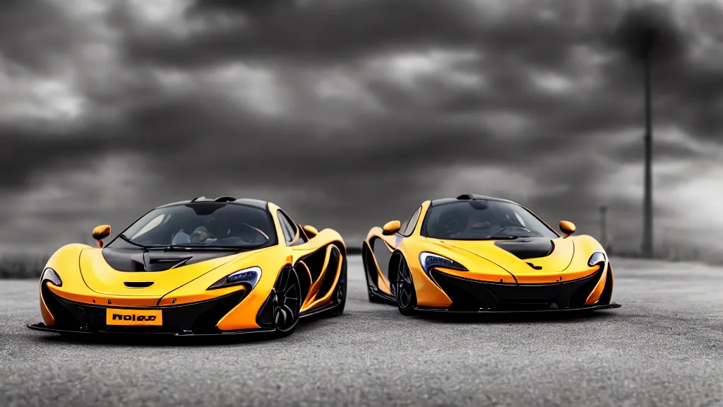 Prompt: soft bokeh front shot photo of a mclaren p 1, cinematic, fine details, symmetrical, 4 k, digital art, wallpaper