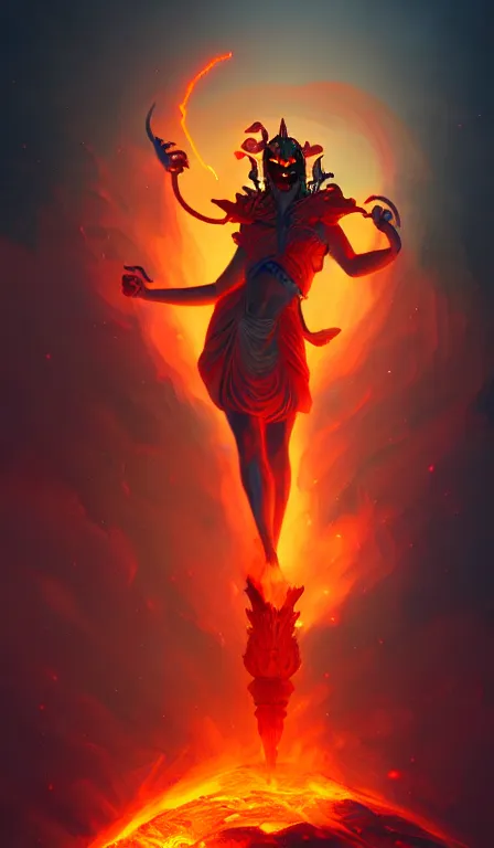 Prompt: the god hades, fire, hell, close up, sharp focus, digital art, concept art, dynamic lighting, character design by anna dittman and jessica rossier