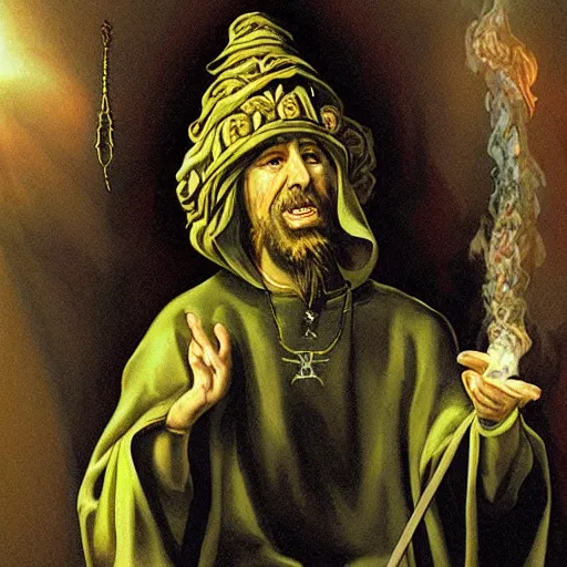 Prompt: Castor Troy as the cannabis pope