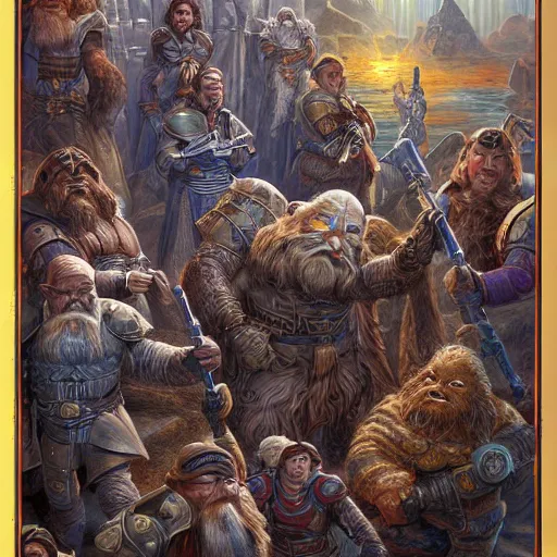 Prompt: dwarves star wars, intricate detail, HDR cinematic poster by Mark Brooks, Donato Giancola, Victor Nizovtsev, Scarlett Hooft, Graafland, Chris Moore”