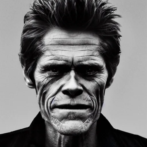 Prompt: willem dafoe face in the night sky, ominous, spooky, cinematic, hyperrealistic