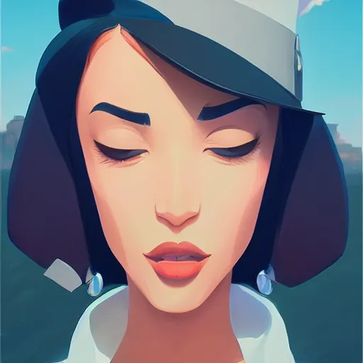 Image similar to face icon stylized minimalist casablanca, loftis, cory behance hd by jesper ejsing, by rhads, makoto shinkai and lois van baarle, ilya kuvshinov, rossdraws global illumination