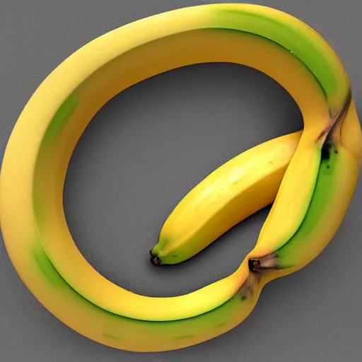 Image similar to 3 d render of a banana entering a hole