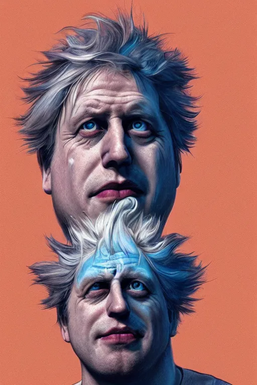 Image similar to Boris Johnson as Rick Sanchez, realistic portrait, symmetrical, highly detailed, digital painting, artstation, concept art, smooth, sharp focus, illustration, cinematic lighting, art by artgerm and greg rutkowski and alphonse mucha