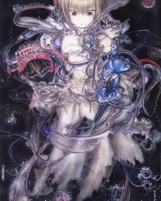 Image similar to artwork by Yoshitaka Amano