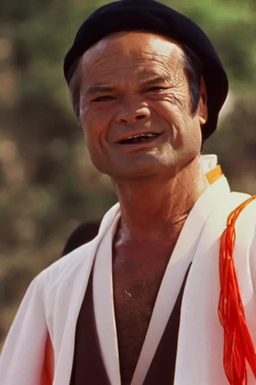 Prompt: terence hill dressed as a shinto priest