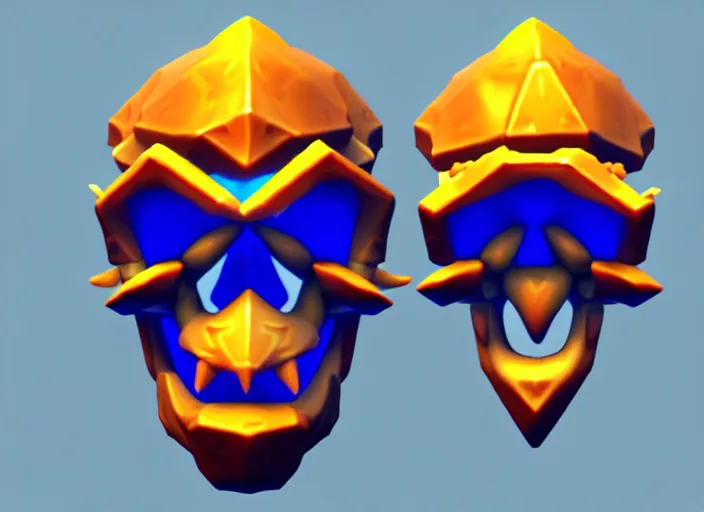 Image similar to cloaked skull, stylized stl, 3 d render, activision blizzard style, hearthstone style, crash bandicoot artstyle