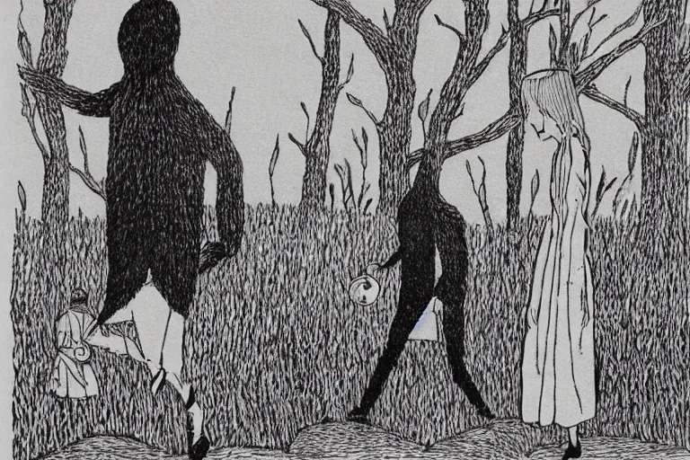 Image similar to a picture by edward gorey