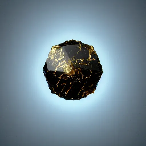 Image similar to tilt shift sphere leaf huge light intricate reflection diffraction marble gold obsidian preraffaellite photography cut, octane, artstation render 8 k neon