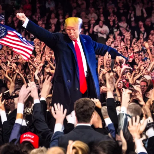 Image similar to donald trump at a mosh pit