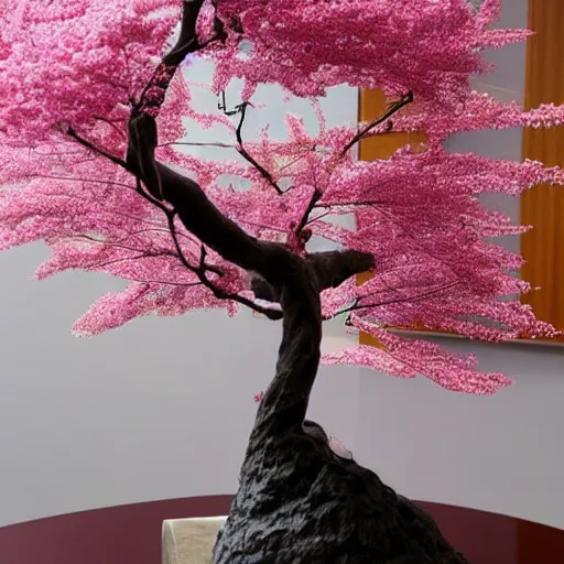 Image similar to a sculpture of sakura tree on the table