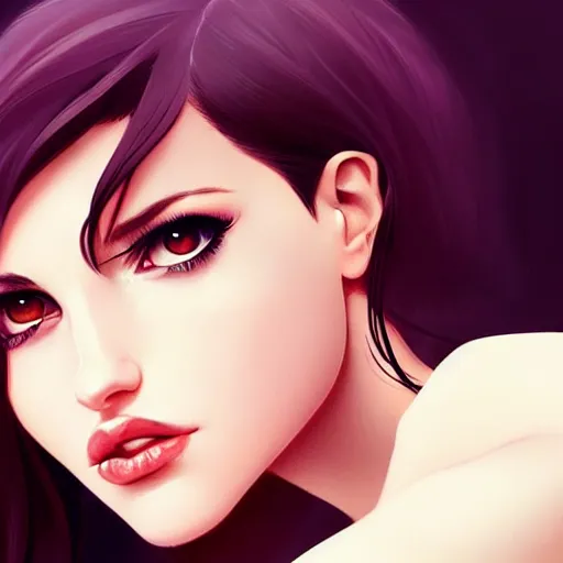 Image similar to a beautiful gina gershon alluring instagram model by wlop and ilya kuvshinov and artgerm, symmetrical eyes, aesthetic, gorgeous, stunning, alluring, attractive, artstation, deviantart, pinterest, digital art