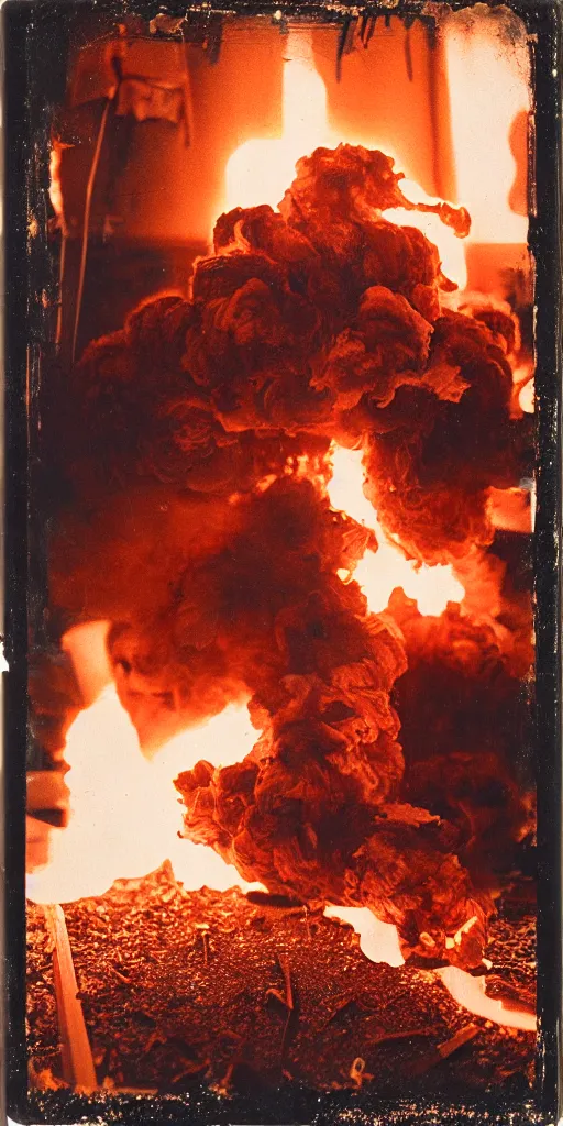 Prompt: kodak portra 4 0 0, wetplate, 8 k, shot of a highly detailed jesus gun rack explosion accident osmium copper oxygen rich fire