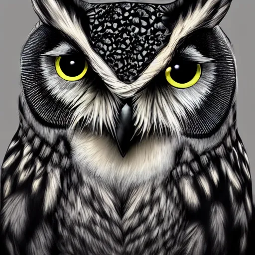 Image similar to beautiful furry owl portrait, beautiful woman, digital art, art