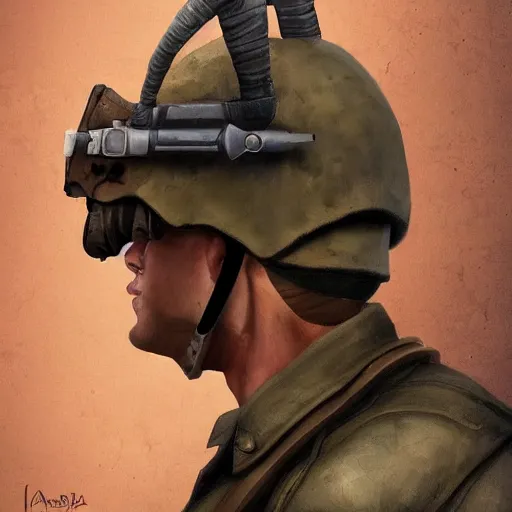 Prompt: soldier with caracal head, digital art, trending on artstation