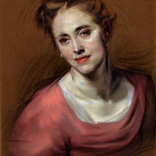 Image similar to study of a woman by peter paul rubens. chalk.