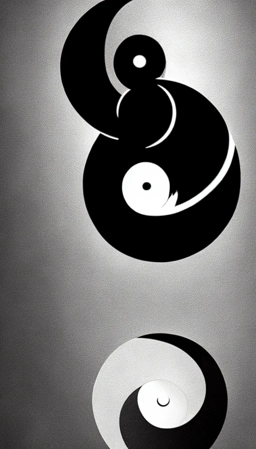 Image similar to Abstract representation of ying Yang concept, by Zack Snyder