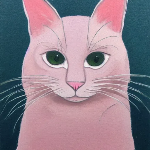 Prompt: pale pink cat