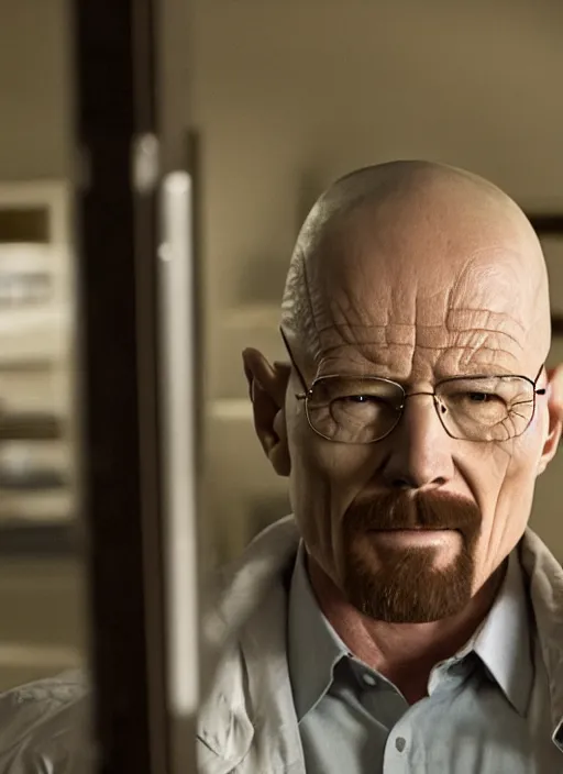 Image similar to tv still of jessica simpson as walter white in breaking bad, 4k.