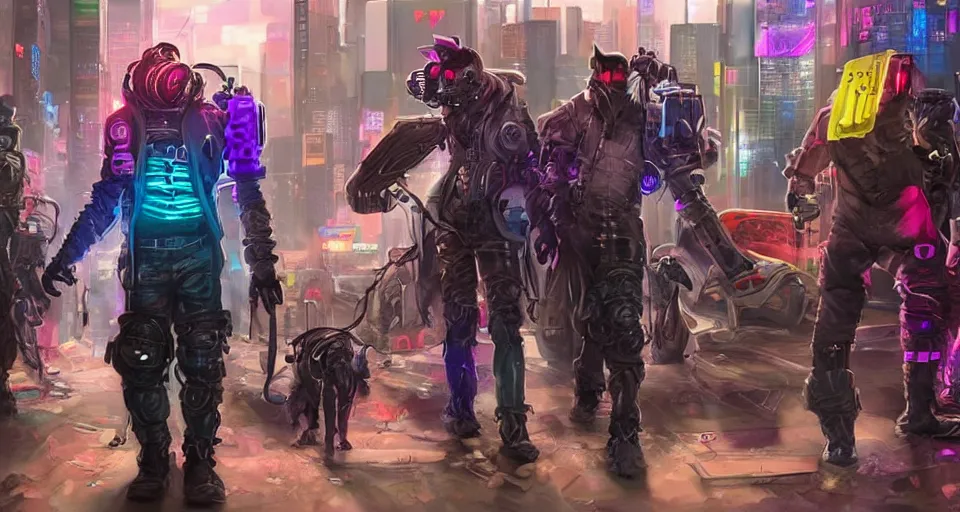 Image similar to high - resolution photograph from a cyberpunk era furry fandom convention ( midwest furfest 2 0 4 7 ), taking place after the genetic revolution and quantum singularity. photorealistic.