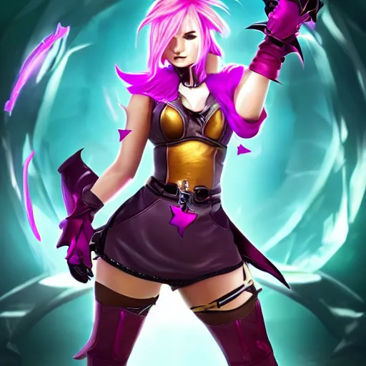 Prompt: vi from series arcane, league of legends