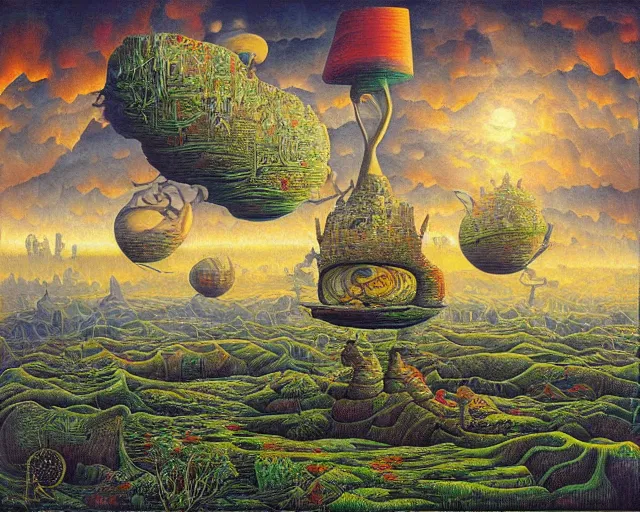 Image similar to a painting of a landscape, a surrealist painting by jacek yerka, cgsociety, fantastic realism, surrealist, detailed painting