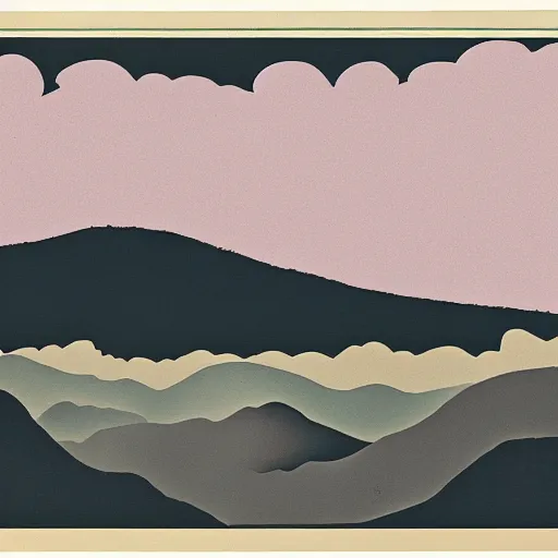 Image similar to silhouette of mountains made of light!!! bright cloudy sky, overexposed retro science fiction vintage art