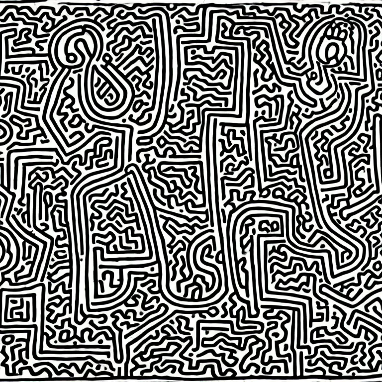 Image similar to this is how your mind awakens in the style of keith haring, style of artem demura