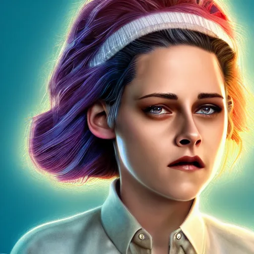 Image similar to highly detailed illustration, character portrait of Kristen Stewart as an animated Pixar character, digital art by Mark Simonetti and Moebius 4k, 8k, HD