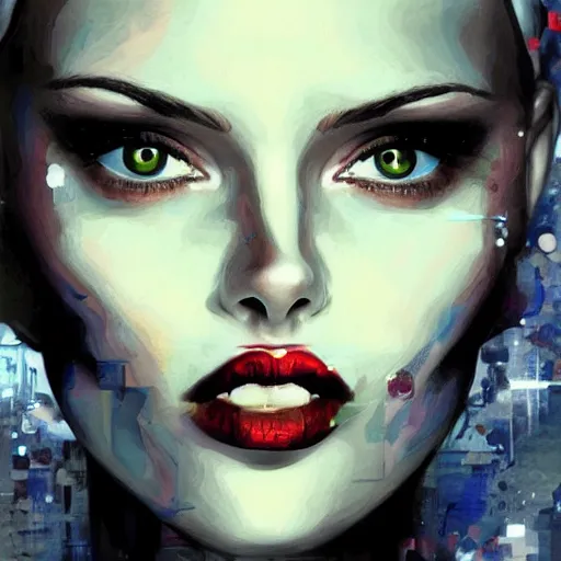 Prompt: woman portrait made out of paint, beautiful, cyborg, comic book art, highly detailed