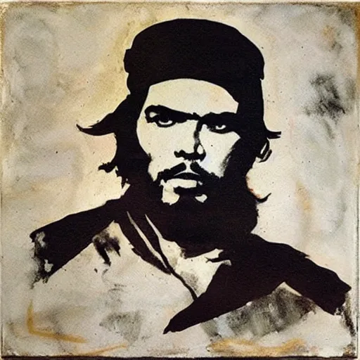 Image similar to a portrait of che guevara in a scenic landscape, by guy denning