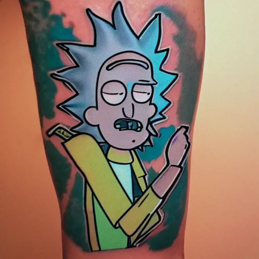 Image similar to rick and morty tattoo