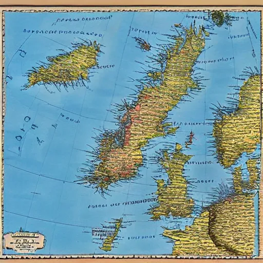 Prompt: the map of the norwegian empire photo - realistic