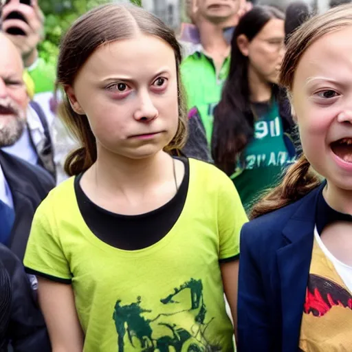 Prompt: greta thunberg is mad fang