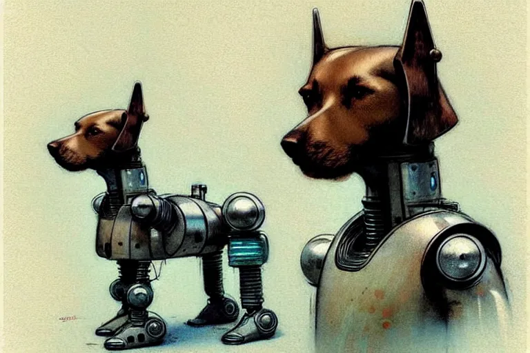 Image similar to ( ( ( ( ( 1 9 5 0 s retro future robot android dog. muted colors. ) ) ) ) ) by jean - baptiste monge!!!!!!!!!!!!!!!!!!!!!!!!!!!!!!