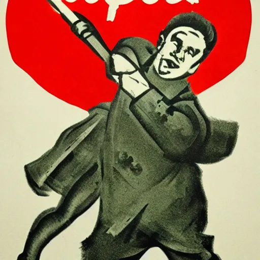 Image similar to potato as soviet union communist propaganda poster