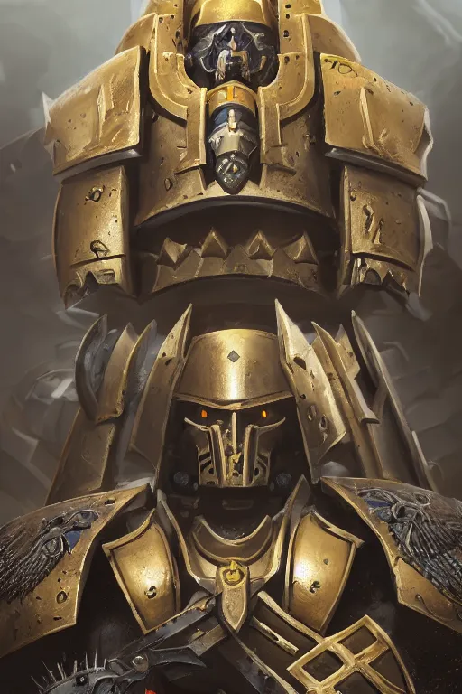 Image similar to armor portrait heros warhammer 4 0 k horus heresy fanart - the primarchs emperor by johannes helgeson animated with vfx concept artist & illustrator global illumination ray tracing hdr fanart arstation zbrush central hardmesh 8 k octane renderer comics stylized