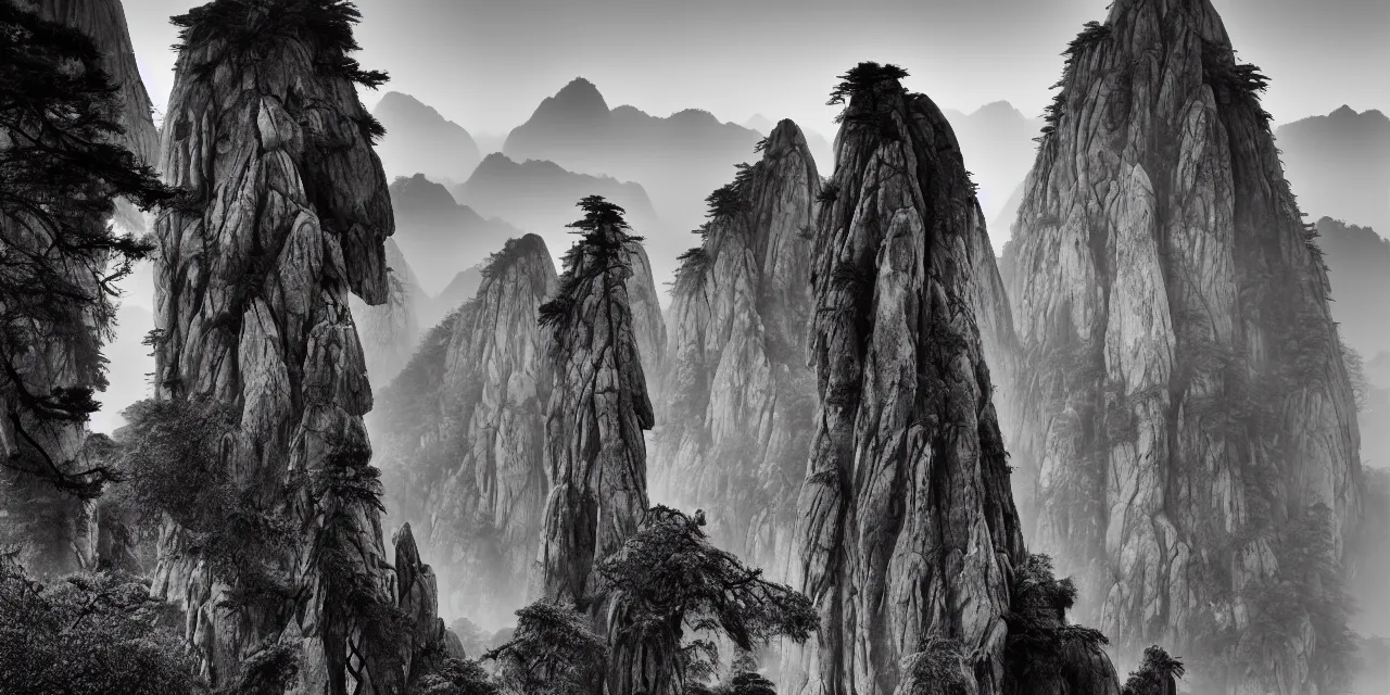 Image similar to huangshan by ansel adams