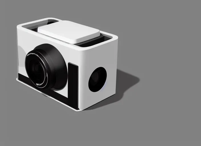 Image similar to minimalism camera designed by Dieter Rams, Naoto Fukasawa, designed by Apple, minimalism, front view, concept art rendering