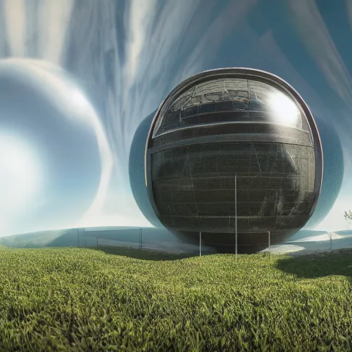 Image similar to panorama,utopia,science fiction,bio-inspired,organic,sunny,redshift render