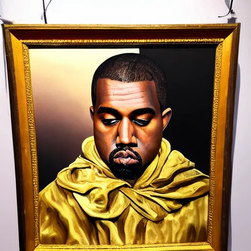 Image similar to Painting of Emperor Kanye West, Oil on Canvas, by Francois Gerard , split lighting, cinematic