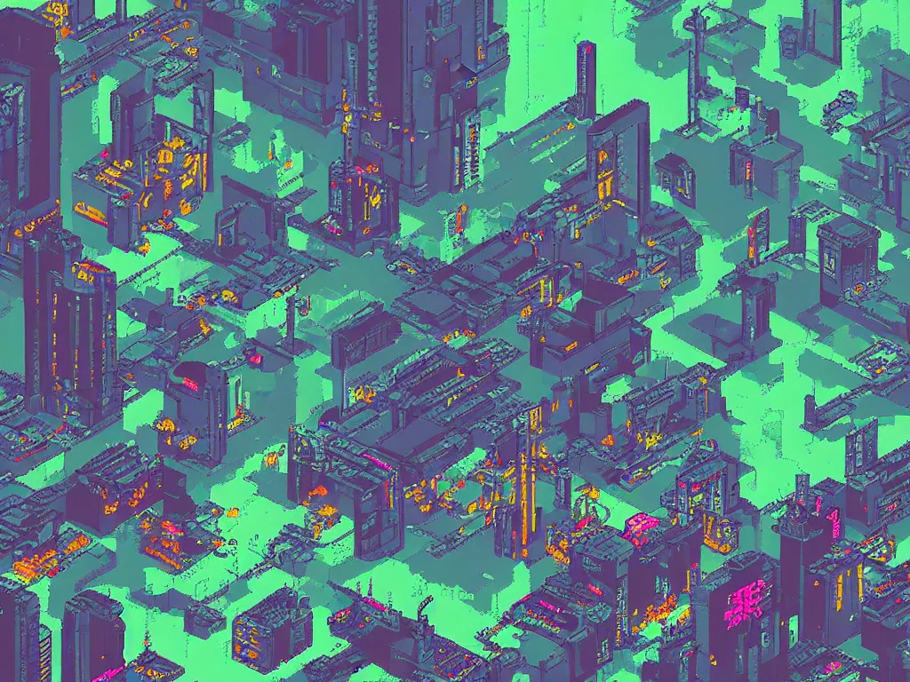 Prompt: 16-bit cyberpunk landscape, pixel art