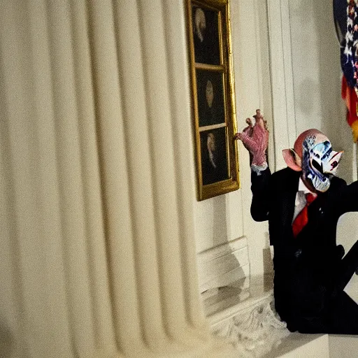 Image similar to gollum in the white house, photo by reuters