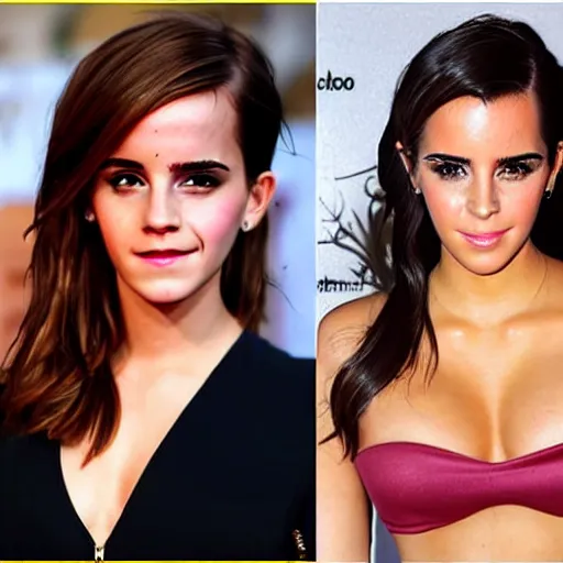 Image similar to emma watson mixed with kim kardashian