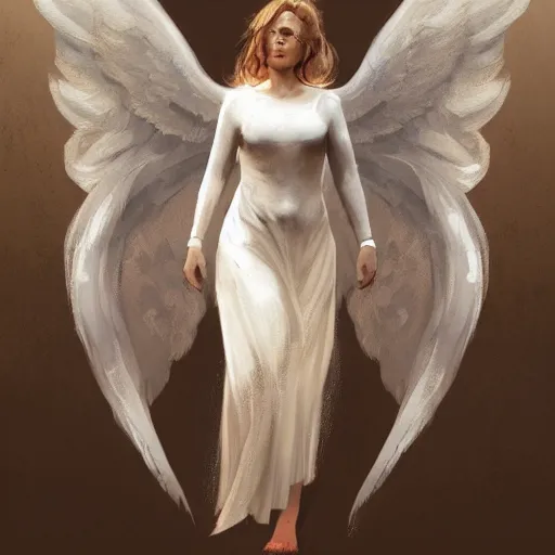 Prompt: full body potrait of Adele as an angel, highly detailed, artstation, greg rutkowski and Frank Frazetta